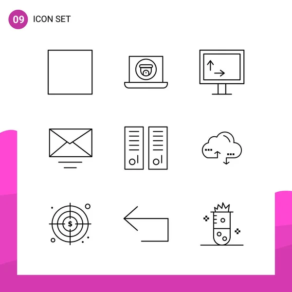 Set Universal Creative Icons Simply Vector Illustrations Web Mobile Apps — Stock Vector