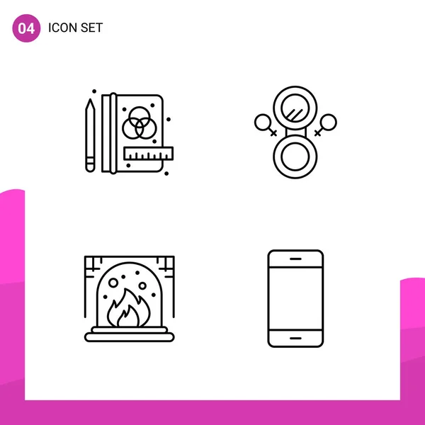 Set Universal Creative Icons Simply Vector Illustrations Web Mobile Apps — Stock Vector