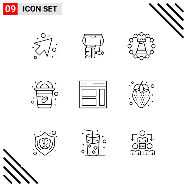 Conjunto Iconos Creativos Universales Simplemente Vector Ilustraciones Para Aplicaciones Web — Archivo Imágenes Vectoriales