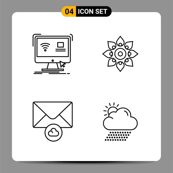 Conjunto Iconos Creativos Universales Simplemente Vector Ilustraciones Para Aplicaciones Web — Vector de stock