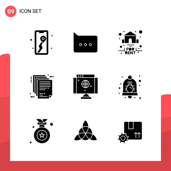 Conjunto Iconos Creativos Universales Simplemente Vector Ilustraciones Para Aplicaciones Web — Vector de stock