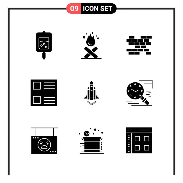 Conjunto Iconos Creativos Universales Simplemente Vector Ilustraciones Para Aplicaciones Web — Vector de stock