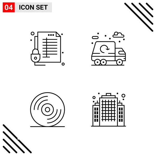 Conjunto Iconos Creativos Universales Simplemente Vector Ilustraciones Para Aplicaciones Web — Archivo Imágenes Vectoriales