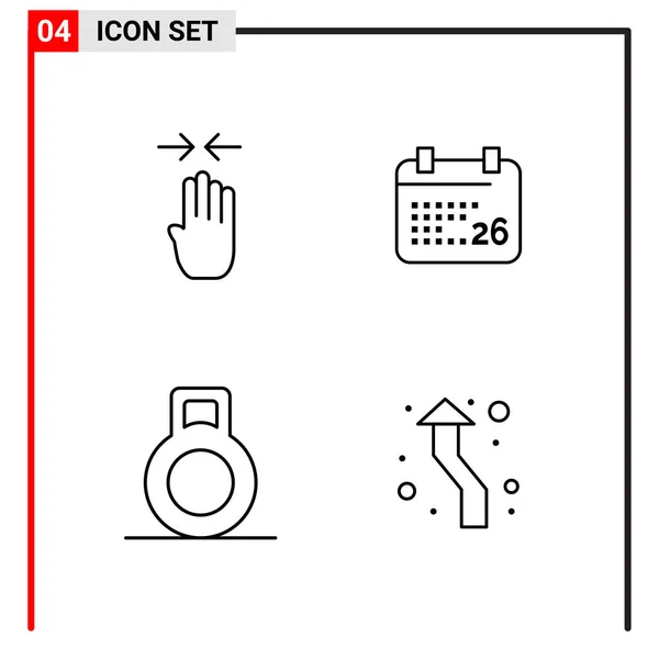 Set Universeller Kreativer Symbole Einfach Vektorillustrationen Für Web Und Mobile — Stockvektor