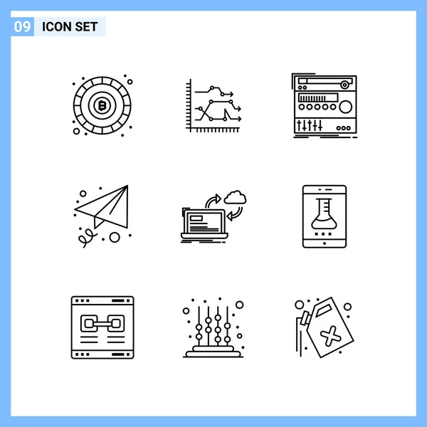 Conjunto Iconos Creativos Universales Simplemente Vector Ilustraciones Para Aplicaciones Web — Archivo Imágenes Vectoriales