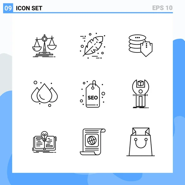 Conjunto Iconos Creativos Universales Simplemente Vector Ilustraciones Para Aplicaciones Web — Archivo Imágenes Vectoriales