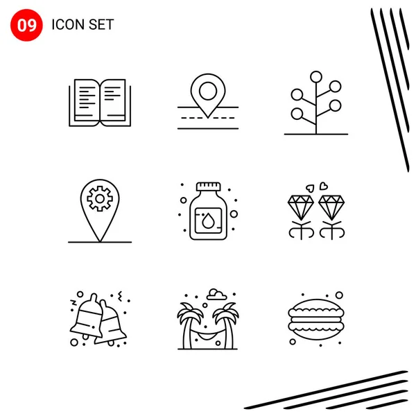 Conjunto Iconos Creativos Universales Simplemente Vector Ilustraciones Para Aplicaciones Web — Vector de stock