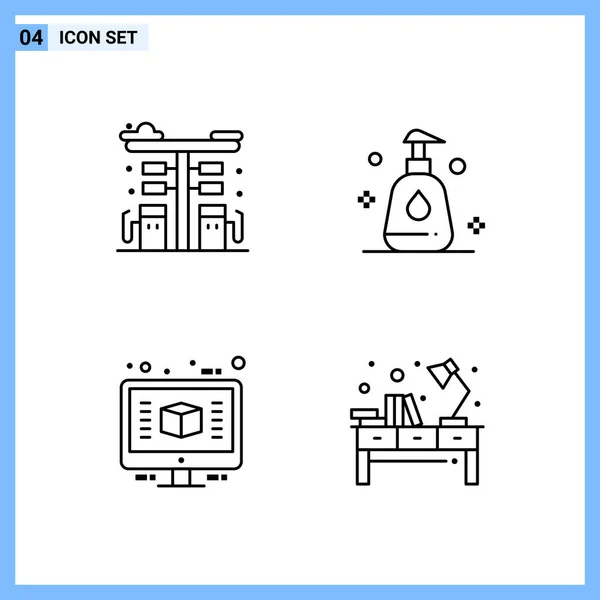 Set Universal Creative Icons Simply Vector Illustrations Web Mobile Apps — Stock Vector