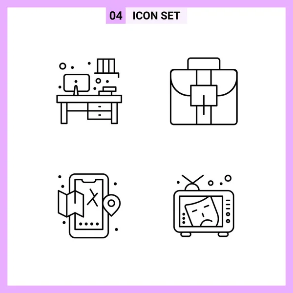 Conjunto Iconos Creativos Universales Simplemente Vector Ilustraciones Para Aplicaciones Web — Vector de stock