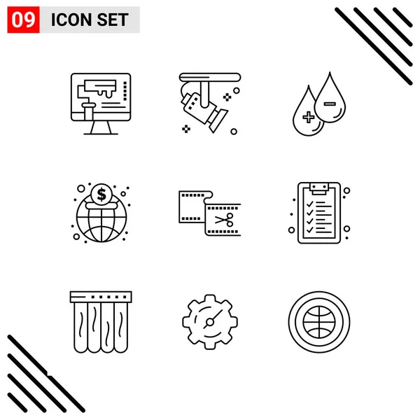 Conjunto Iconos Creativos Universales Simplemente Vector Ilustraciones Para Aplicaciones Web — Archivo Imágenes Vectoriales