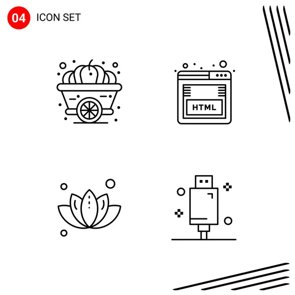 Conjunto Iconos Creativos Universales Simplemente Vector Ilustraciones Para Aplicaciones Web — Archivo Imágenes Vectoriales