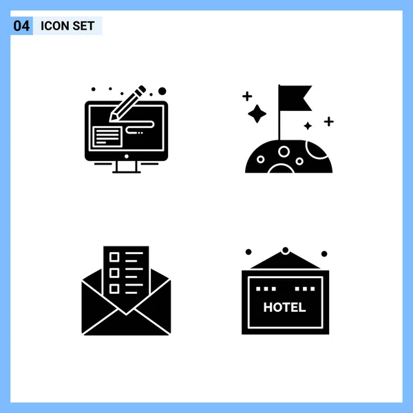 Conjunto Iconos Creativos Universales Simplemente Vector Ilustraciones Para Aplicaciones Web — Archivo Imágenes Vectoriales