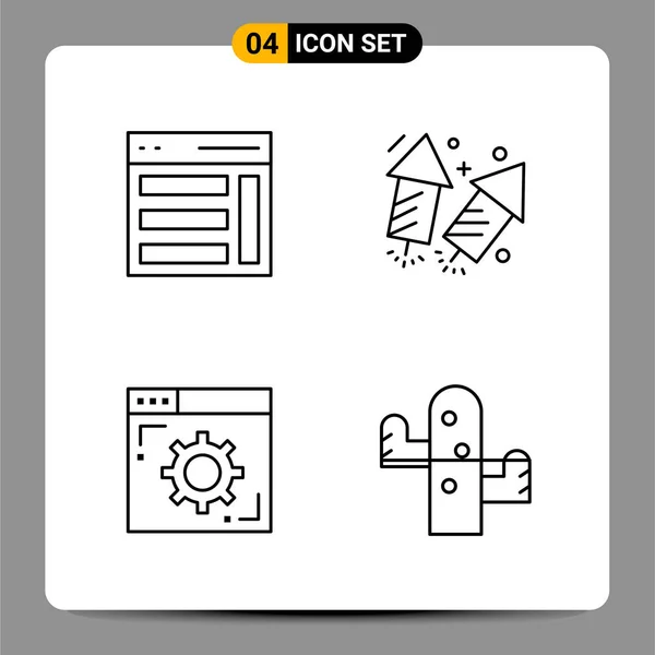 Conjunto Iconos Creativos Universales Simplemente Vector Ilustraciones Para Aplicaciones Web — Archivo Imágenes Vectoriales