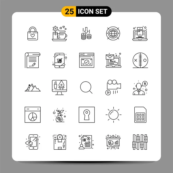 Set of 25 Universal Business Icons Vector — Stockový vektor