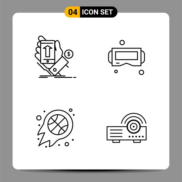 Conjunto Iconos Creativos Universales Simplemente Vector Ilustraciones Para Aplicaciones Web — Vector de stock