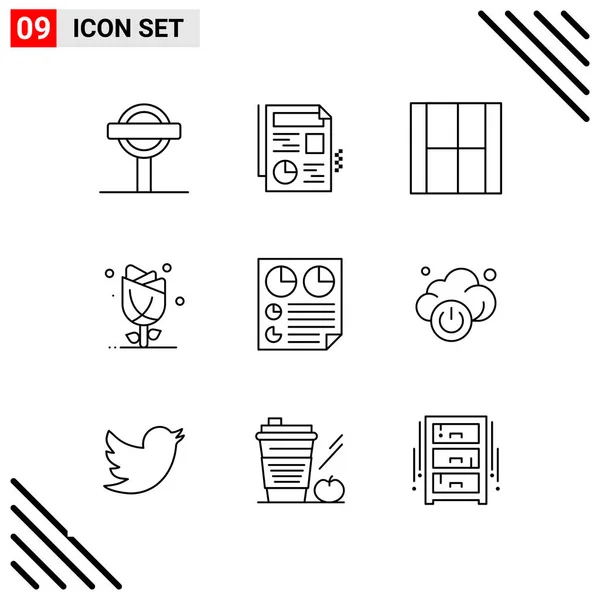 Conjunto Iconos Creativos Universales Simplemente Vector Ilustraciones Para Aplicaciones Web — Archivo Imágenes Vectoriales