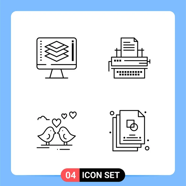 Conjunto Iconos Creativos Universales Simplemente Vector Ilustraciones Para Aplicaciones Web — Archivo Imágenes Vectoriales