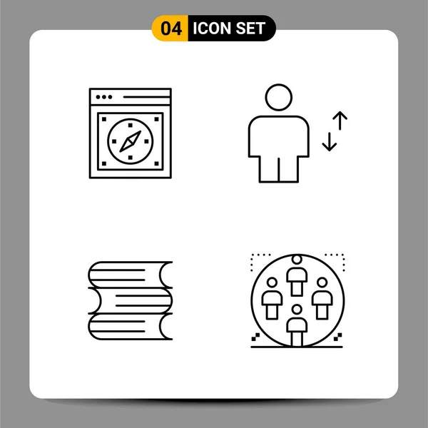 Conjunto Iconos Creativos Universales Simplemente Vector Ilustraciones Para Aplicaciones Web — Archivo Imágenes Vectoriales