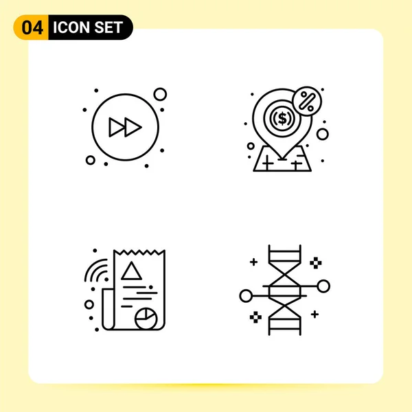 Conjunto Iconos Creativos Universales Simplemente Vector Ilustraciones Para Aplicaciones Web — Vector de stock