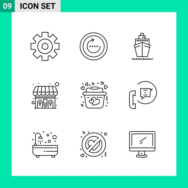 Conjunto Iconos Creativos Universales Simplemente Vector Ilustraciones Para Aplicaciones Web — Vector de stock