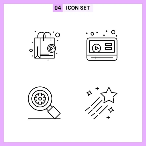 Conjunto Iconos Creativos Universales Simplemente Vector Ilustraciones Para Aplicaciones Web — Vector de stock