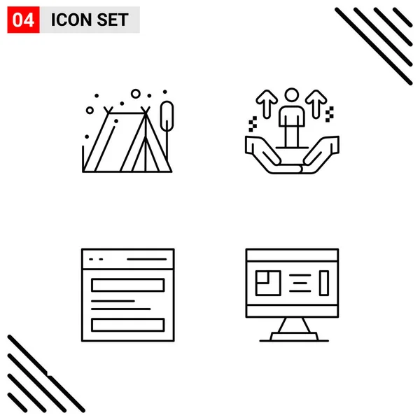 Conjunto Iconos Creativos Universales Simplemente Vector Ilustraciones Para Aplicaciones Web — Vector de stock