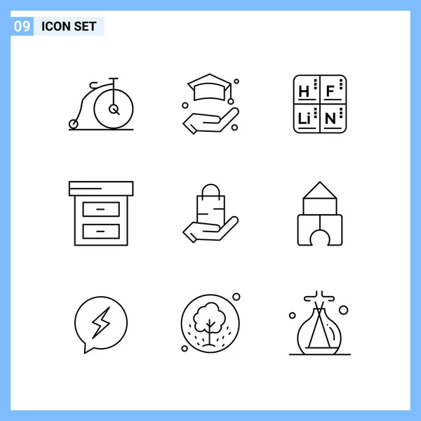 Conjunto Iconos Creativos Universales Simplemente Vector Ilustraciones Para Aplicaciones Web — Vector de stock