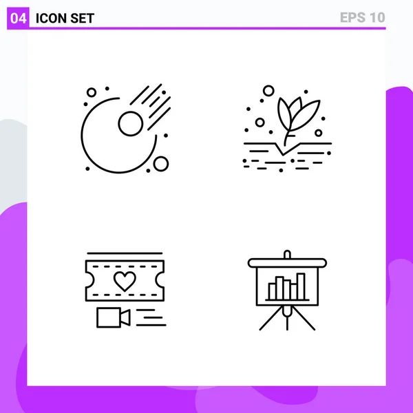 Conjunto Iconos Creativos Universales Simplemente Vector Ilustraciones Para Aplicaciones Web — Vector de stock