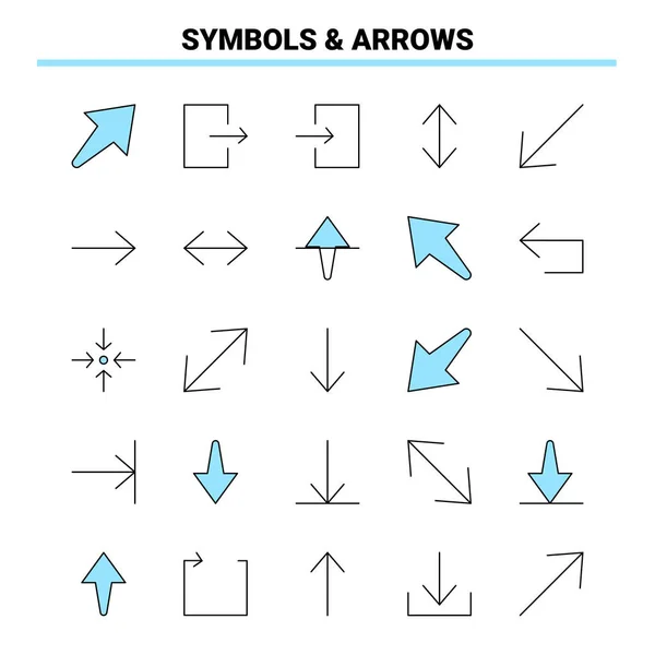 Symbols Arrows Black Blue Icon Set Creative Icon Design Logo — Stock Vector