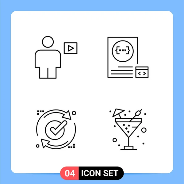 Set Dari Ikon Kreatif Universal Cukup Ilustrasi Vektor Untuk Aplikasi - Stok Vektor