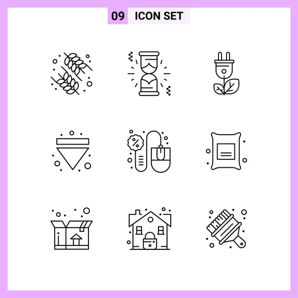 Conjunto Iconos Creativos Universales Simplemente Vector Ilustraciones Para Aplicaciones Web — Archivo Imágenes Vectoriales