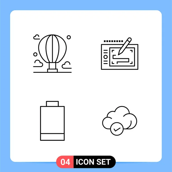 Set Universal Creative Icons Simply Vector Illustrations Web Mobile Apps — Stock Vector