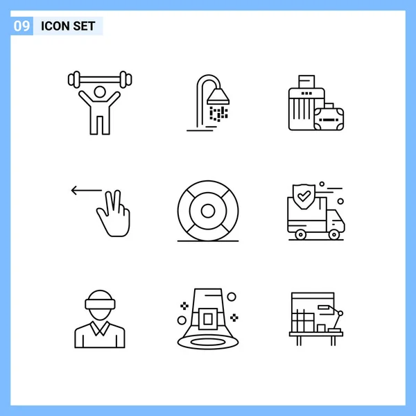 Conjunto Iconos Creativos Universales Simplemente Vector Ilustraciones Para Aplicaciones Web — Archivo Imágenes Vectoriales