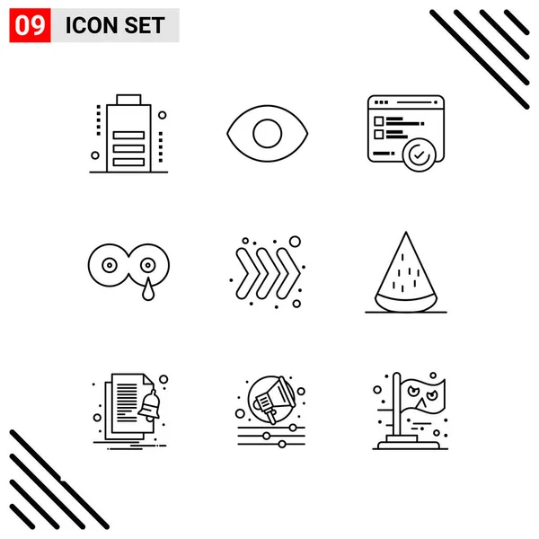 Iconos Creativos Conjunto Diseño Sobre Fondo Blanco — Vector de stock