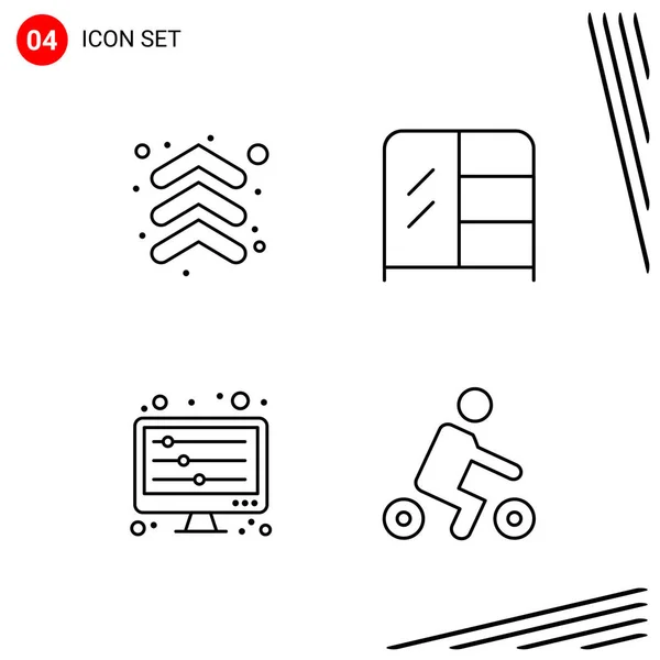 Set Universal Creative Icons Simply Vector Illustrations Web Mobile Apps — Stock Vector