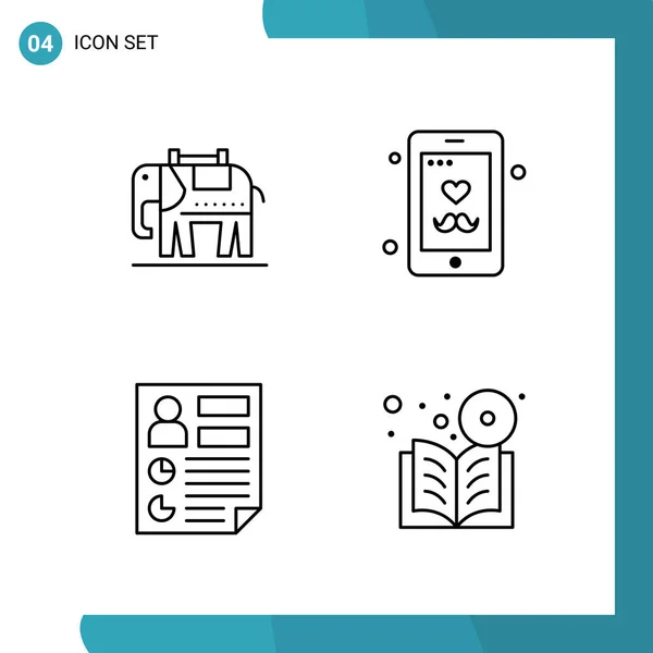 Set Universal Creative Icons Simply Vector Illustrations Web Mobile Apps — Stock Vector