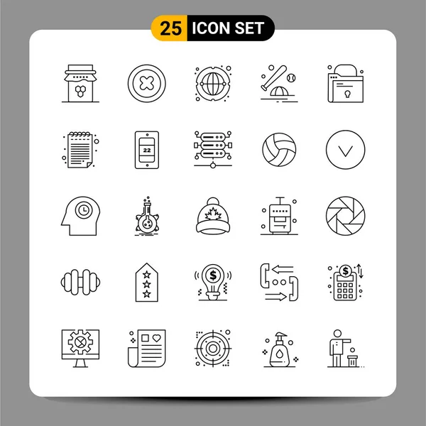 Conjunto Iconos Creativos Universales Simplemente Vector Ilustraciones Para Aplicaciones Web — Vector de stock