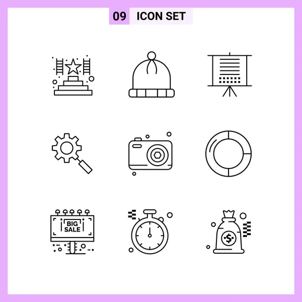 Conjunto Iconos Creativos Universales Simplemente Vector Ilustraciones Para Aplicaciones Web — Archivo Imágenes Vectoriales