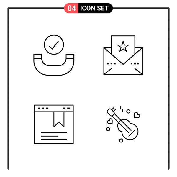 Conjunto Iconos Creativos Universales Ilustración Vectorial — Vector de stock