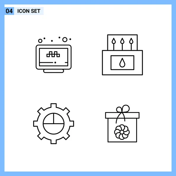 Conjunto Iconos Creativos Universales Simplemente Vector Ilustraciones Para Aplicaciones Web — Vector de stock