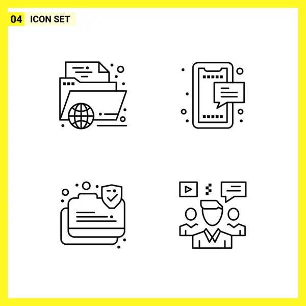 Set Universeller Kreativer Symbole Einfach Vektorillustrationen Für Web Und Mobile — Stockvektor