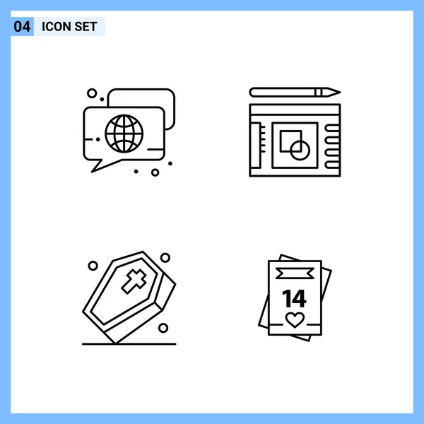 Conjunto Iconos Creativos Universales Simplemente Vector Ilustraciones Para Aplicaciones Web — Archivo Imágenes Vectoriales