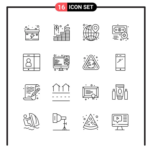 Conjunto Iconos Creativos Universales Simplemente Vector Ilustraciones Para Aplicaciones Web — Vector de stock