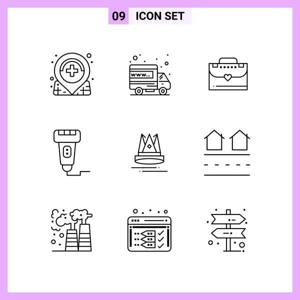 Conjunto Iconos Creativos Universales Simplemente Vector Ilustraciones Para Aplicaciones Web — Vector de stock