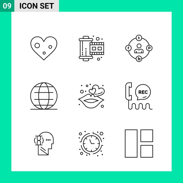 Conjunto Iconos Creativos Universales Simplemente Vector Ilustraciones Para Aplicaciones Web — Archivo Imágenes Vectoriales