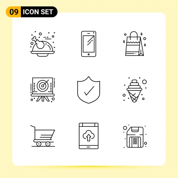 Conjunto Iconos Creativos Universales Simplemente Vector Ilustraciones Para Aplicaciones Web — Vector de stock