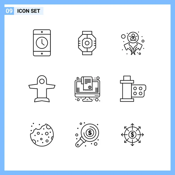 Set Universal Creative Icons Simply Vector Illustrations Web Mobile Apps — Stock Vector