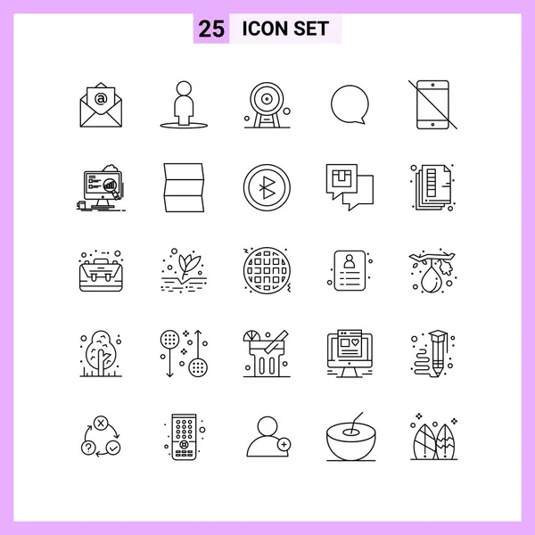 Conjunto Iconos Creativos Universales Simplemente Vector Ilustraciones Para Aplicaciones Web — Vector de stock