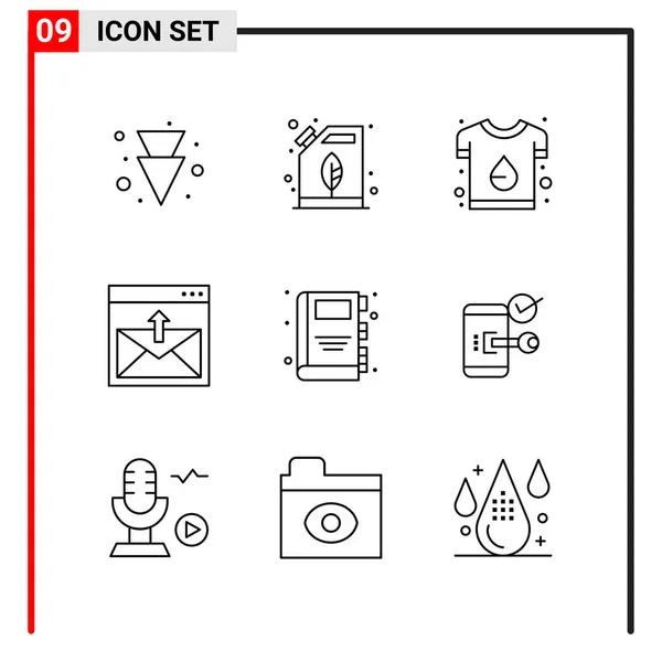 Conjunto Iconos Creativos Universales Simplemente Vector Ilustraciones Para Aplicaciones Web — Vector de stock