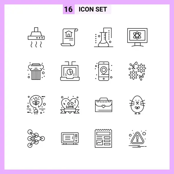 Conjunto Iconos Creativos Universales Simplemente Vector Ilustraciones Para Aplicaciones Web — Vector de stock